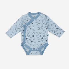 (NB-3M) Bộ đồ liền thân dài tay cài chéo Dona BBB2108DN cho bé sơ sinh  - Bambus | Quần áo BU Baby