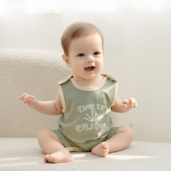 (0-12M) Quần yếm sát nách cài vai Muda cho bé sơ sinh Kyomi BBC4401MD | Quần áo BuBaby - Bu baby sơ sinh