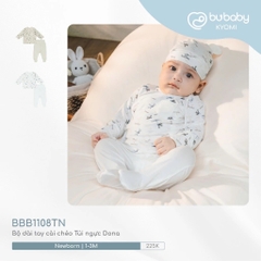 (0-3M) BU Baby sơ sinh - BBB1108PP Bộ dài tay cài chéo cổ Peter Pan Gami cho bé sơ sinh