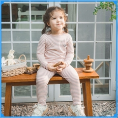 (1Y-5Y) Bộ quần áo dài tay Cổ tròn bèo BSR1104ST Siro Stripy - Bu baby bé trai – Bubaby bé gái – Quần áo Bubaby