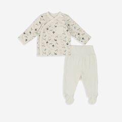 (NB-3M) Bộ quần áo dài tay cài chéo BBB1108TN Túi ngực Dona cho bé sơ sinh - Bambus | Quần áo BU Baby