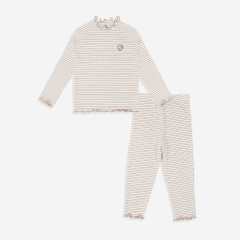 (1Y-5Y) Bộ quần áo dài tay Cổ tròn bèo BSR1104ST Siro Stripy - Bu baby bé trai – Bubaby bé gái – Quần áo Bubaby