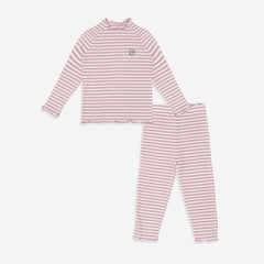 (1Y-5Y) Bộ quần áo dài tay Cổ tròn bèo BSR1104ST Siro Stripy - Bu baby bé trai – Bubaby bé gái – Quần áo Bubaby