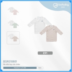 (0-3M) Set 2 áo dài tay cài chéo cho bé sơ sinh - Bu baby sơ sinh Quần áo BuBaby Siro BSR310801