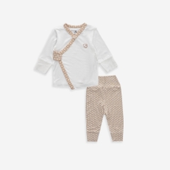 Bộ dài tay cài chéo Bambus Iconic từ NB đến 3 tháng vải sợi tre mểm mại - Bambus BBB1301NS | Quần áo BuBaby chính hãng