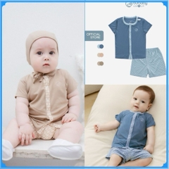 (0-12M) Bộ quần áo ngắn tay cài giữa Bambus Iconic 2 - Bu baby sơ sinh - Quần áo BuBaby Bambus BBB1302IN