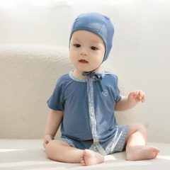 (0-12M) Bộ quần áo ngắn tay cài giữa Bambus Iconic 2 - Bu baby sơ sinh - Quần áo BuBaby Bambus BBB1302IN