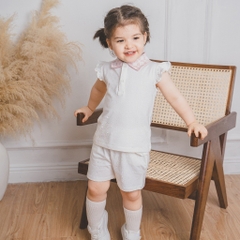 (1Y-5Y) Bộ quần áo bèo tay cổ Polo Ponie cho bé gái - Bu baby bé gái Ponie BPN130309