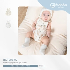 (1-12M) Bộ đồ liền thân yếm bé gái BCT203100 Mimo cho bé - Quần áo BU Baby chính hãng - Bubaby sơ sinh