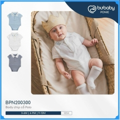 (3M-12M) Bodychip cổ Polo cho bé trai, bé gái sơ sinh - Bu baby sơ sinh Ponie BPN200300