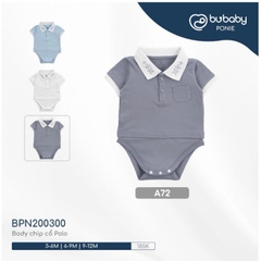(3M-12M) Bodychip cổ Polo cho bé trai, bé gái sơ sinh - Bu baby sơ sinh Ponie BPN200300