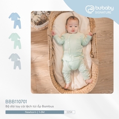 (NB-9M) Bộ dài tay cài giữa sơ sinh bộ dài tay thu đông sơ sinh  cài chéo BSR110800 - Bu baby sơ sinh -  Đồ sơ sinh