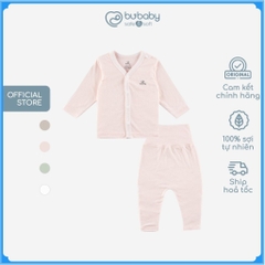 Bộ dài tay cài giữa cho bé sơ sinh từ 1 đến 9 tháng chất vải thoải mái, co giãn  - Siro BSR110202 | Quần áo BuBaby
