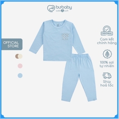 (6M-5Y) Bộ quần áo dài tay cổ tròn BBC110402 Iconic Bu baby bé trai - Bu baby bé gái - Signature  | Quần áo Bu baby