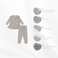 (1Y-5Y) Bộ dài tay bé gái gấu xoè Lennie BWL1155GX | Quần áo BU Baby - Bubaby bé gái