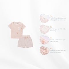 (1Y-5Y) Bộ quần áo ngắn tay cổ tròn BSR130400 Bu Siro - Bu baby bé trai - Bu baby bé gái - Quần áo Bu Baby