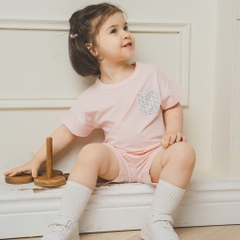 (18M-24M) Bộ quần áo ngắn tay cổ tròn có túi ngực BBC1304TN- Bu baby bé trai - Bu baby bé gái