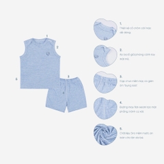 (3M-6M) Bộ sát nách cổ chồm Joyful - BU Siro BSR140500 - Bu baby sơ sinh – Quần áo Bubaby