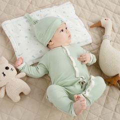 Bodysuit cho bé Sơ Sinh cài cúc giữa chất liệu Siro Cotton mềm mại BSR210801| Quần áo BuBaby chính hãng