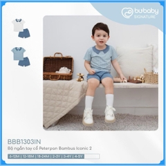 (6M-5Y) Bộ quần áo ngắn tay cổ Peterpan Bambus Iconic 2 cho bé - Bu baby bé trai - Quần áo Bu baby Bambus BBB1303IN