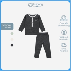 Bộ dài tay cổ trụ chất liệu mỏng nhẹ cho bé chất liệu Siro Cotton mềm mại BSR110300 | Quần áo BuBaby chính hãng