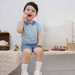 (6M-5Y) Bộ quần áo ngắn tay cổ Peterpan Bambus Iconic 2 cho bé - Bu baby bé trai - Quần áo Bu baby Bambus BBB1303IN