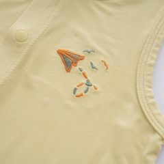 (1M-12M) Bộ đồ liền thân sát nách cài giữa cho bé sơ sinh BBB240200 - Bu baby sơ sinh - Quần áo BU Baby Bambus