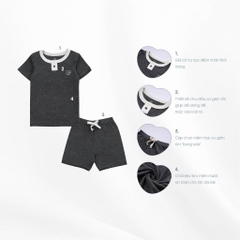 (1Y-5Y) Bộ ngắn tay cổ trụ chất liệu mỏng nhẹ cho bé chất liệu Siro Cotton mềm mại - Quần áo BuBaby BSR130301