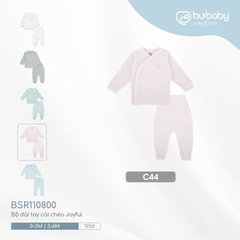 (0-6M) Bộ dài tay cài chéo chất liệu mỏng nhẹ cho bé chất liệu Siro Cotton mềm mại BSR110801 BSR110800 BSR110803