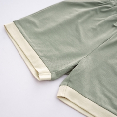 (6M-3Y) Bộ quần áo ngắn tay cài vai Túi ốp Muda - Bu baby bé trai - Bu baby bé gái -Quần áo Bu baby- Bamco BBC1301A1