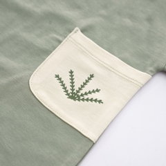 (6M-3Y) Bộ quần áo ngắn tay cài vai Túi ốp Muda - Bu baby bé trai - Bu baby bé gái -Quần áo Bu baby- Bamco BBC1301A1