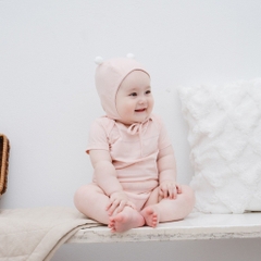 (0-12M) Bodychip ngắn tay cổ chồm Muda cho bé sơ sinh - Bu baby sơ sinh - Quần áo Bu Baby BSR230500 BBC2305MD