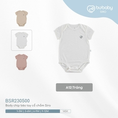 (0-12M) Bodychip ngắn tay cổ chồm Muda cho bé sơ sinh - Bu baby sơ sinh - Quần áo Bu Baby BSR230500 BBC2305MD