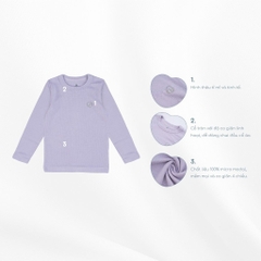 (6M - 5Y) Set 2 Áo giữ nhiệt dài tay cổ tròn BMD3104S2 - Bu baby bé trai - Bu baby bé gái - Áo giữ nhiệt cho bé