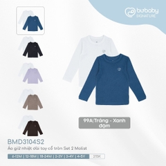 (6M - 5Y) Set 2 Áo giữ nhiệt dài tay cổ tròn BMD3104S2 - Bu baby bé trai - Bu baby bé gái - Áo giữ nhiệt cho bé