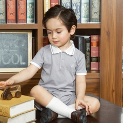 (6M-5Y) Bộ quần áo ngắn tay cổ Polo cho bé chất liệu sợi tre và bông hữu cơ - Quần áo Bu baby Ponie BPN130308