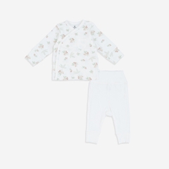 (NB-3M) Bộ dài tay cài chéo thu đông BU Mimo - Pure Cotton - BCT110802 | Quần áo Bubaby chính hãng