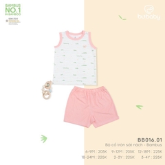 (6M-4Y) Bộ quần áo cổ tròn sát nách BU Bambus  BB016.01 Bubaby chính hãng cho bé trai và bé gái