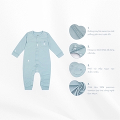 (0M-12M) Body dài tay cài giữa - Bambus BBB210205