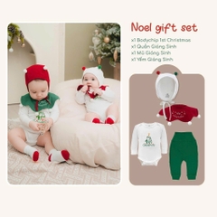 (0-18M) Bộ giáng sinh cho bé Bubaby - Kèm hộp quà tặng - Set quà noel cute cho bé - Bộ đồ Noel cho bé Quà noel cho bé