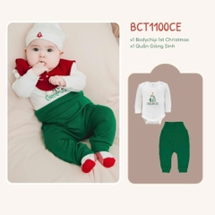 (0-18M) Bộ giáng sinh cho bé Bubaby - Kèm hộp quà tặng - Set quà noel cute cho bé - Bộ đồ Noel cho bé Quà noel cho bé