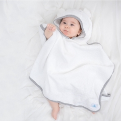 Khăn choàng tắm chui đầu Terry cho bé cotton hữu cơ Bubaby ATR060400 ATR060401 | Phụ kiện BU Baby Chính hãng