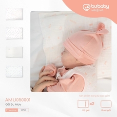 Gối cho bé AMU050001 chất mềm mại mặt vải muslin thấm hút BUbaby  | BUbaby chính hãng