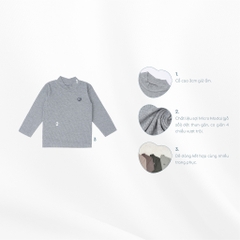 (12M-4Y) Áo dài tay cao cổ BU Baby cho bé chất liệu sợi gỗ sồi - Molist BMD310902 | Quần áo Bubaby chính hãng