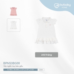 (1Y-5Y) Váy ngắn tay bèo gấu, váy liền sát nách cổ Polo BU Baby Ponie BPN53BG00 BPN540300 | Váy Bubaby chính hãng