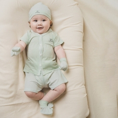 BuBaby Bộ ngắn tay cài giữa xuân hè cho bé sơ sinh từ 1 đến  12 tháng - BU Siro BSR130202  | Bu Baby Chính Hãng