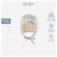 BuBaby Mũ buộc dây Bonnet Mimo nhún bèo sơ sinh dành cho bé gái - BU Modal Cotton ABC194300 | Phụ kiện chính hãng