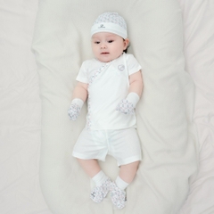 BuBaby (0-9M) Bộ ngắn tay cài chéo Iconic sợi tre co giãn thoải mái - Bu Baby sơ sinh - Quần áo Bu Baby BBB1308NS