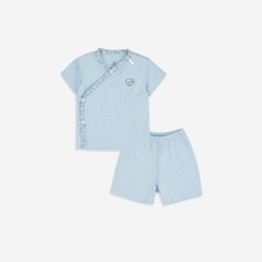 BuBaby (0-9M) Bộ ngắn tay cài chéo Iconic sợi tre co giãn thoải mái - Bu Baby sơ sinh - Quần áo Bu Baby BBB1308NS