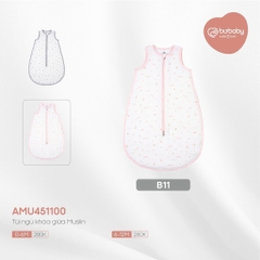 BuBaby Túi ngủ cho bé sơ sinh, túi ngủ khoá giữa size 0-12M chất liệu muslin cao cấp Bu Baby AMU451100